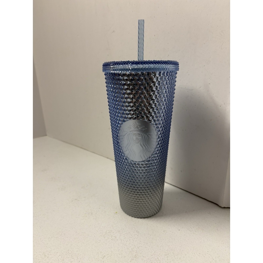 NEW Starbucks Blue Icicle Ombre Gradient Bling‎ Studded 24oz Venti Tumbler